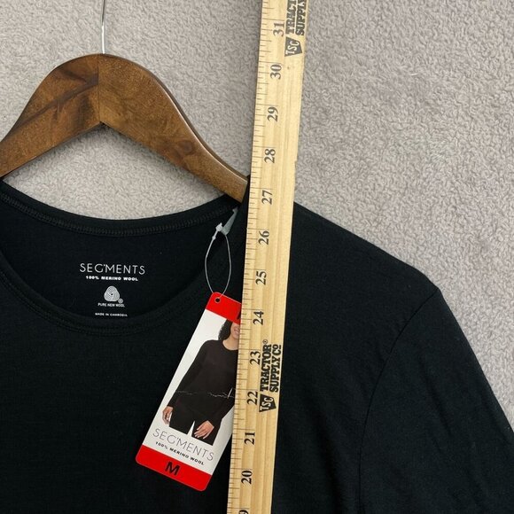 NEW Segments 100% Merino Wool Women's M Black Long Sleeve Top - Picture 4 of 9